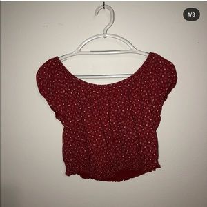 Red off the shoulders crop top